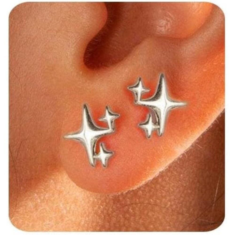 Silver Star Earrings | Celestial Minimalist Jewelry for Women